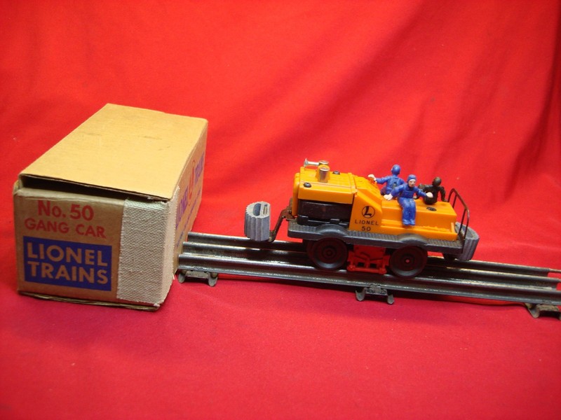 Vintage Lionel No. 50 Gang Car with original box, runs and reverses