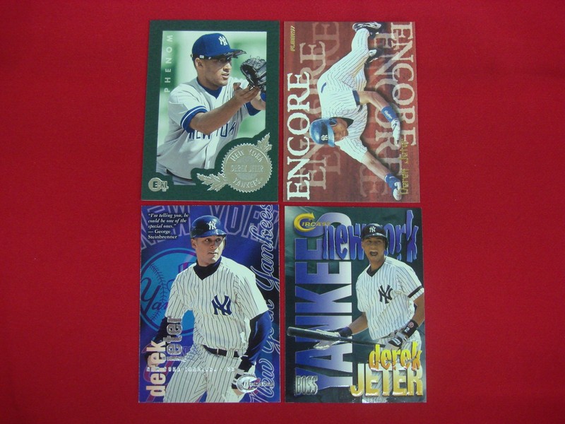 Derek Jeter Fleer Baseball Cards (4-Card Lot)