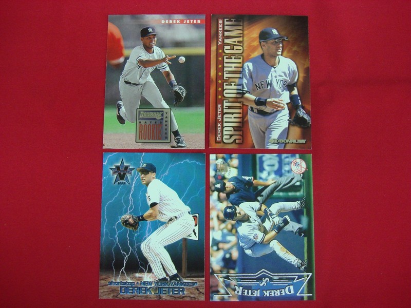 Derek Jeter baseball card lot of four (4) Donruss & Pacific cards