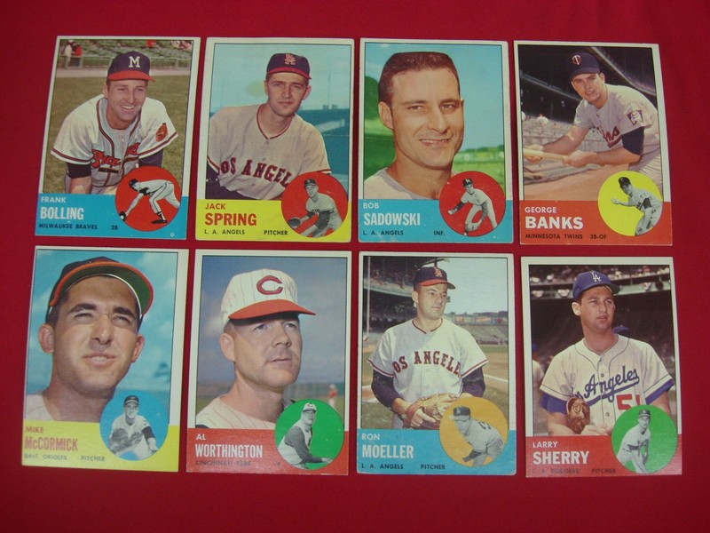 Vintage 1963 Topps High Number Baseball Card Lot of 8