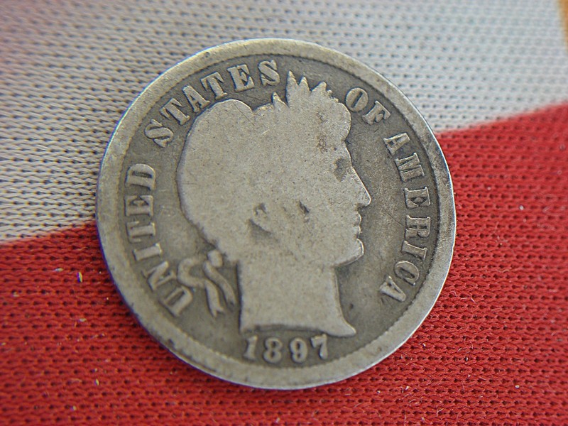 1897-S Barber Dime in excellent condition