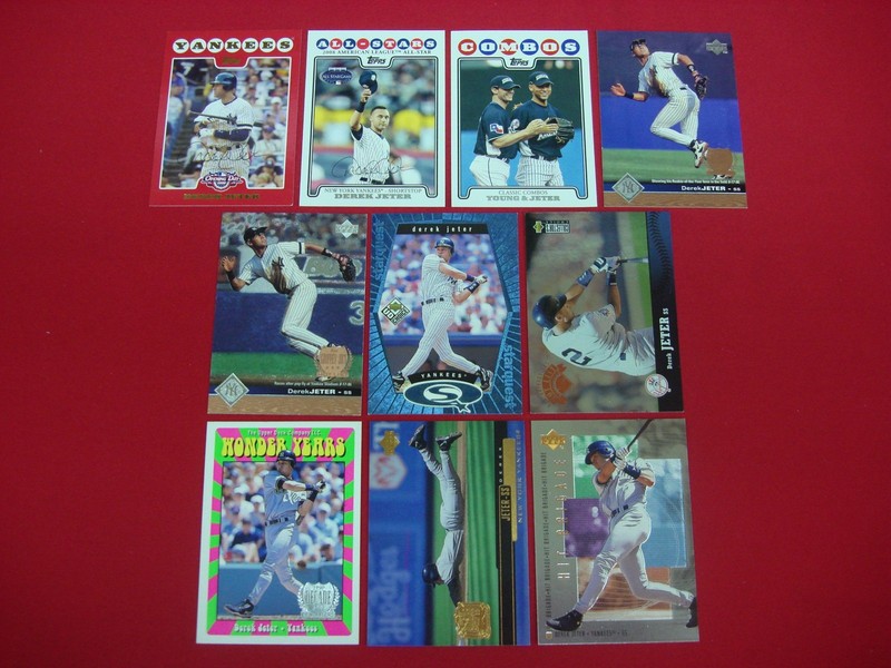 Lot of 10 Derek Jeter baseball cards from Topps and Upper Deck