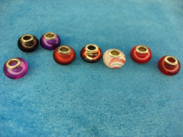 Authentic Murano Glass Charm Beads (8 PC Lot) w/ Sterling Silver Cores