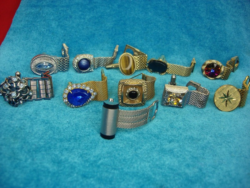 Vintage wrap cufflinks (20 singles) - estate find jewelry lot #502