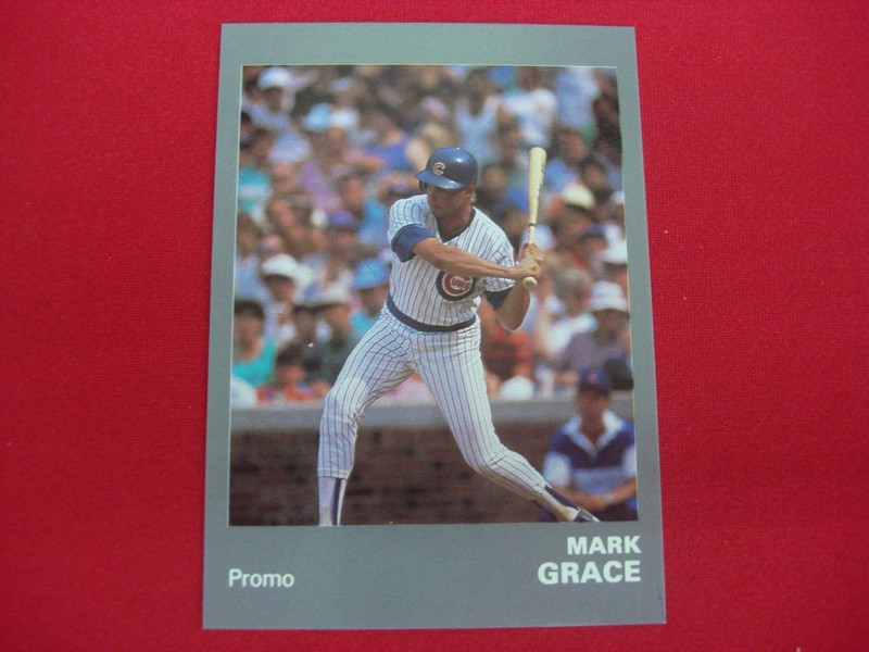 1990 Mark Grace Star Co. Error Blank Back Grey Chicago Cubs Baseball Card