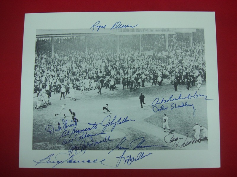 Autographed 8x10 photo of Shibe Park/Connie Mack Stadium featuring early Philadelphia Phillies players