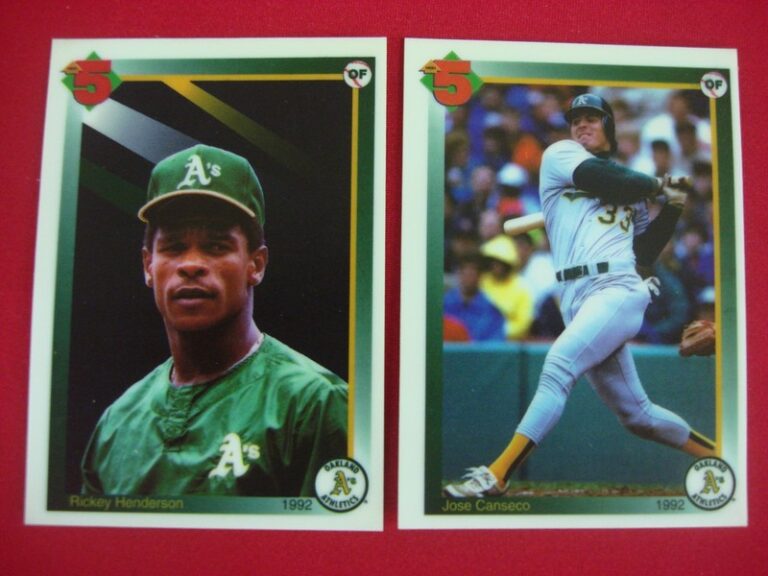 Vintage 1992 Rickey Henderson & Jose Canseco High 5 Baseball Decals - Rare Prototype Cards