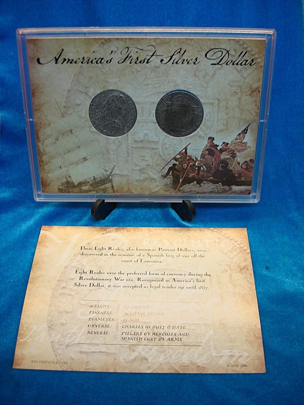 Two Spanish 8 Reales coins from a shipwreck, dated 1783