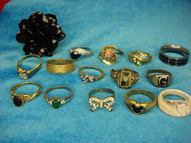 Vintage and modern estate ring lot of 15