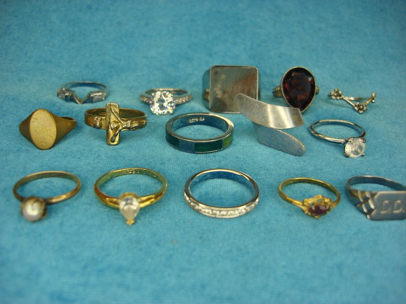 Lot of 15 vintage fashion rings, unique and unusual styles under $3 each