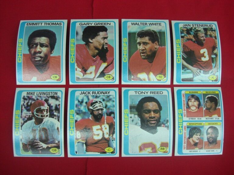 1978 Topps Kansas City Chiefs Football Cards (Lot of 8)