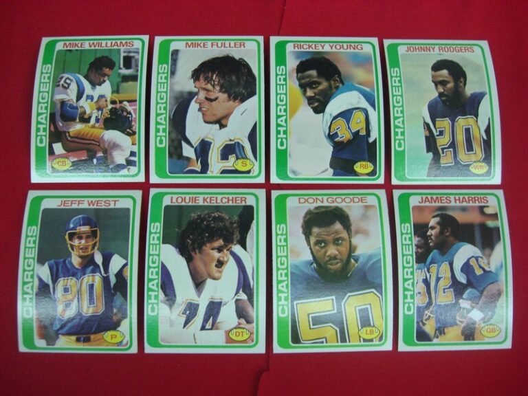 Vintage 1978 Topps San Diego Chargers football card lot