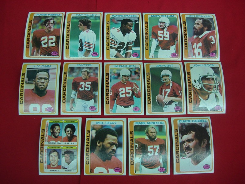 1978 Topps St. Louis Cardinals Football Card Lot