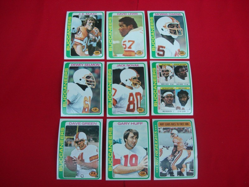 Nine (9) vintage 1978 Topps Tampa Bay Buccaneers football cards in excellent to near mint condition.