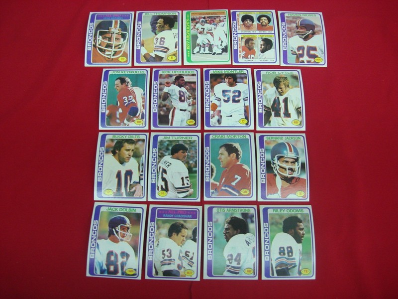 Vintage 1978 Topps Denver Broncos Football Cards featuring Lyle Alzado