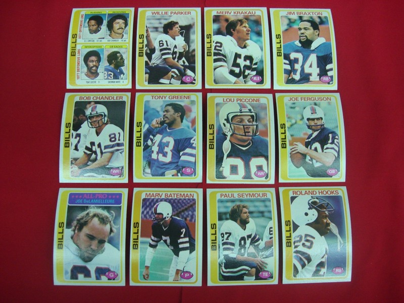 1978 Topps Buffalo Bills Football Card Lot featuring O.J. Simpson