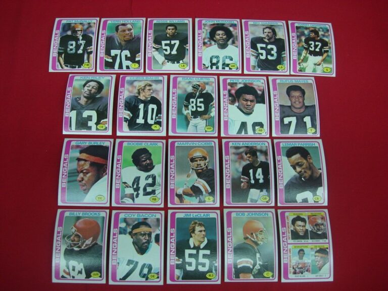 Vintage 1978 Topps Cincinnati Bengals Football Card Lot