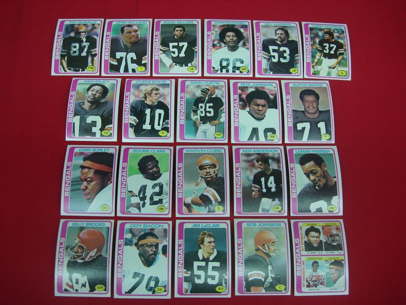 Vintage 1978 Topps Cincinnati Bengals Football Card Lot