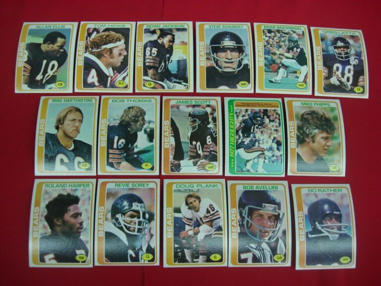 Vintage 1978 Topps Chicago Bears Football Card Lot