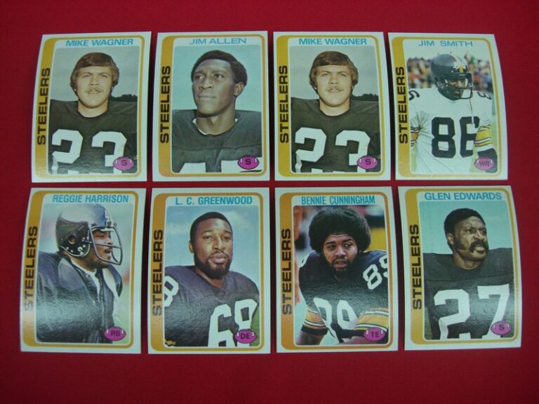 Vintage 1978 Topps Steelers Football Cards featuring L.C. Greenwood and Randy Cross