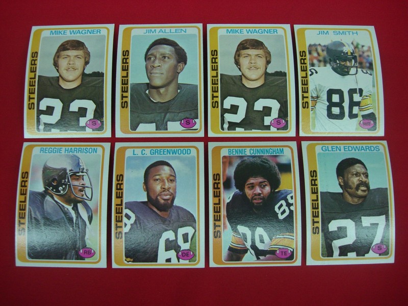 Vintage 1978 Topps Steelers Football Cards featuring L.C. Greenwood and Randy Cross
