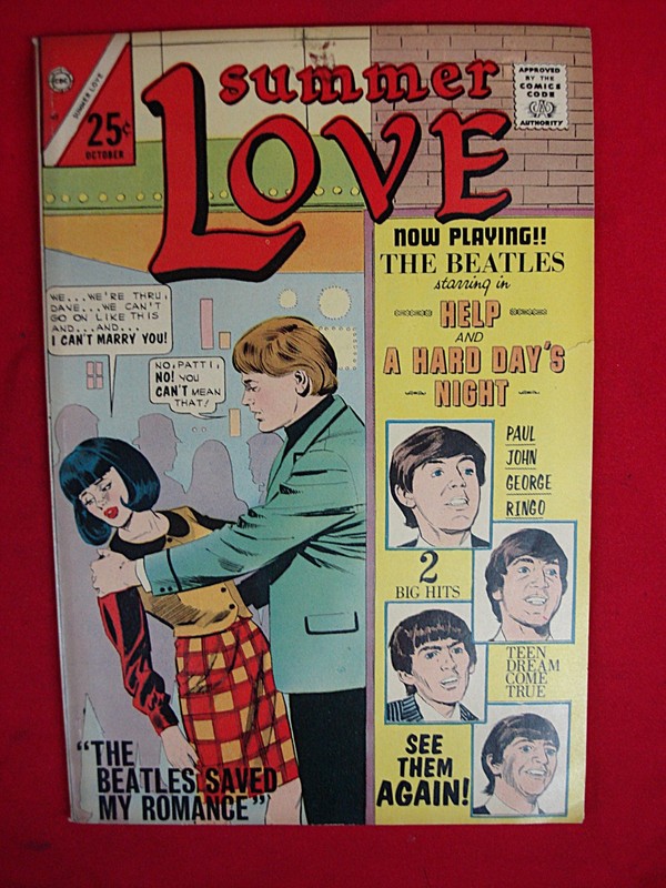 Summer Love #47 comic book cover featuring The Beatles