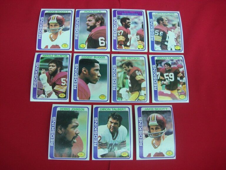 Vintage 1978 Topps Washington Redskins Football Card Lot
