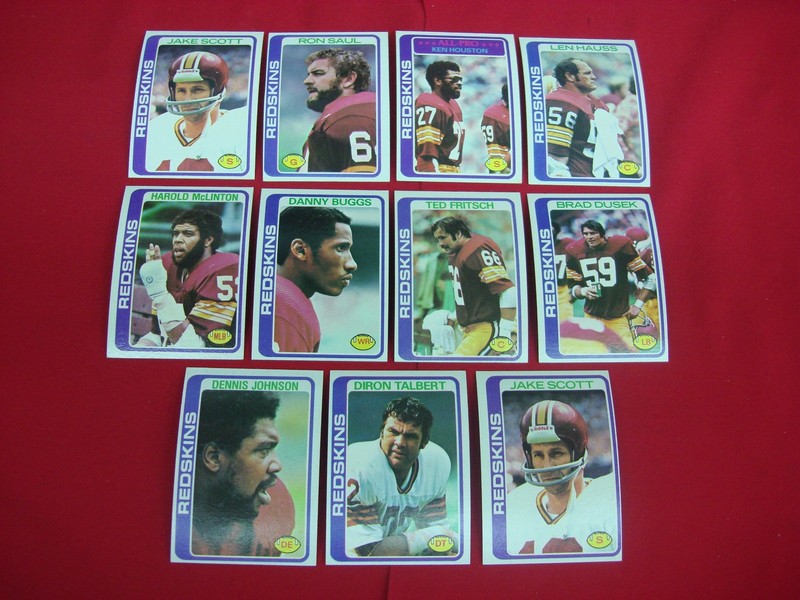 Vintage 1978 Topps Washington Redskins Football Card Lot
