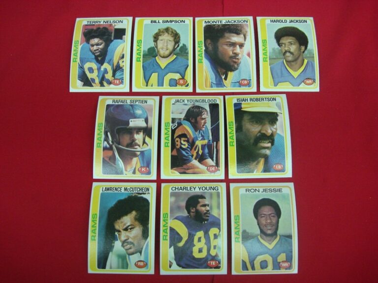 1978 Topps Los Angeles Rams Football Card Lot
