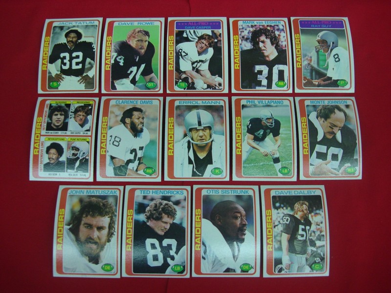 1978 Topps Raiders Football Card Lot featuring John Matuszak, in EX-MT+ condition