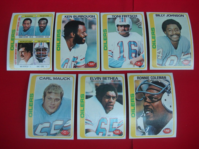 Vintage 1978 Topps Houston Oilers Football Card Lot