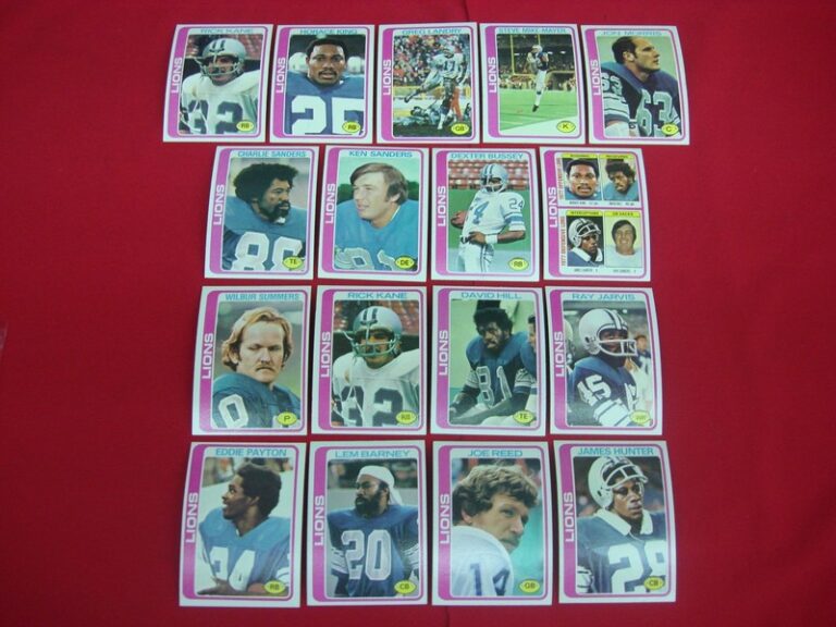 Vintage 1978 Topps Detroit Lions Football Card Lot (17 Cards)