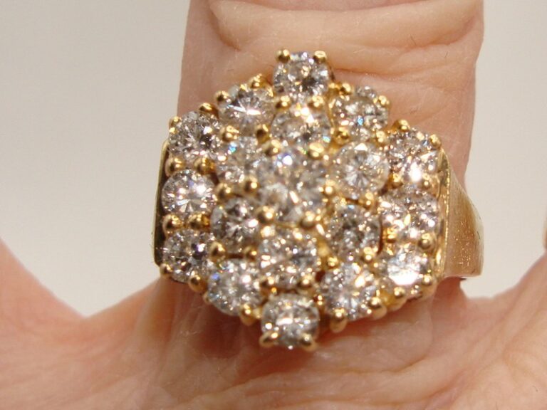 14K gold diamond ring, size 7.5