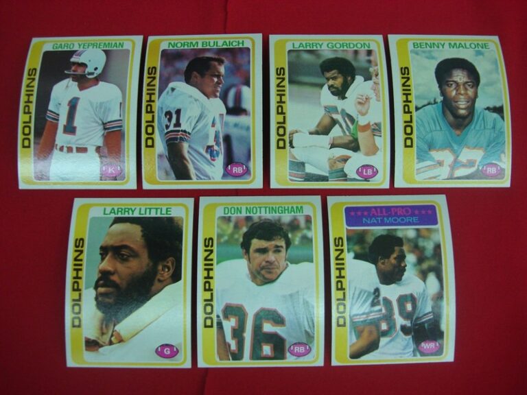 Vintage 1978 Topps Miami Dolphins Football Card Lot