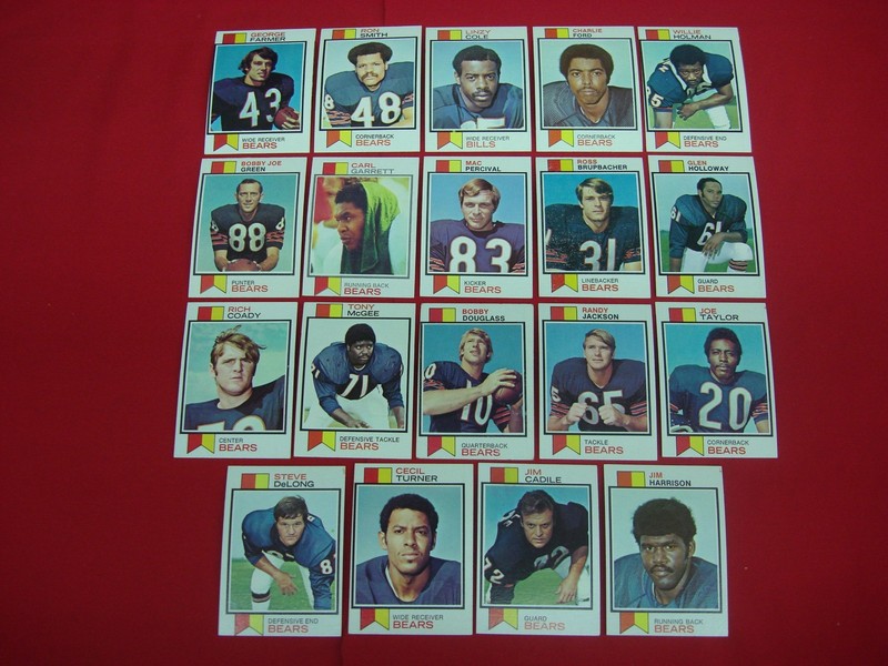 1973 Topps Chicago Bears football card lot