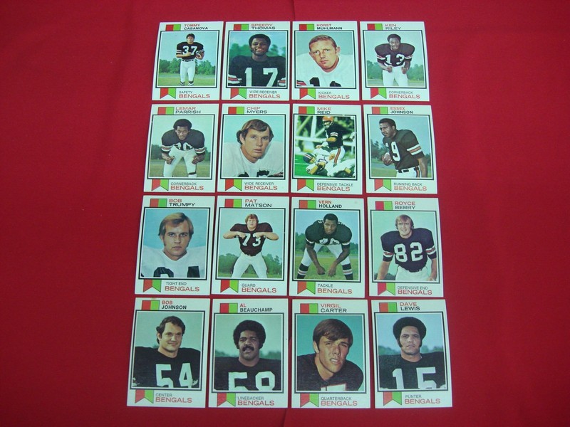 Vintage 1973 Topps Cincinnati Bengals football card lot