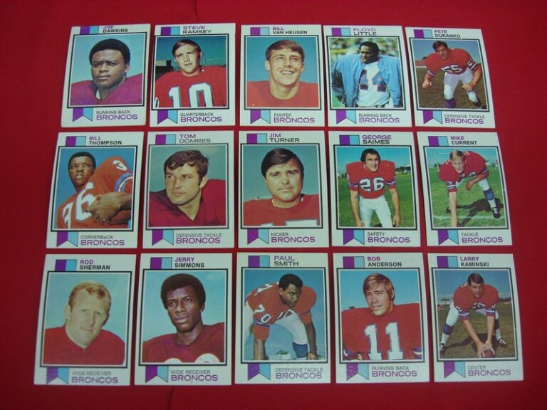 Vintage 1973 Topps Denver Broncos Football Card Lot