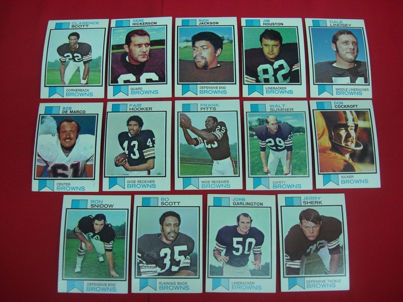 14 Vintage Cleveland Browns Football Cards from the 1973 Topps Set (EX-MT+ Condition)