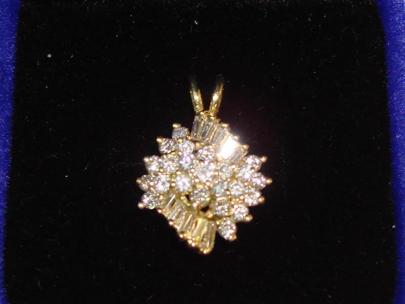 14K Gold Diamond Pendant