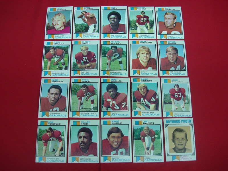 1973 Topps St. Louis Cardinals Football Card Lot