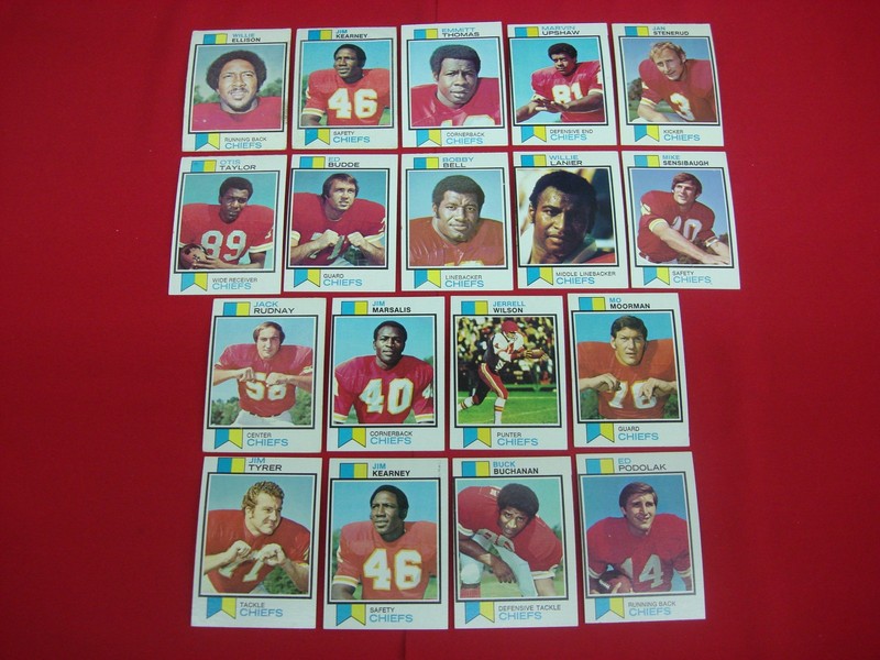 1973 Topps Kansas City Chiefs Football Card Lot