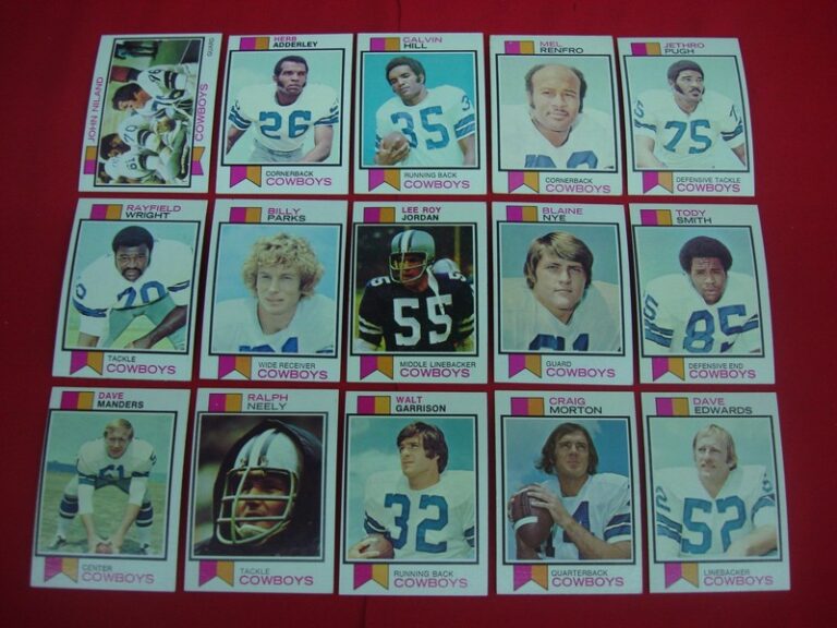 1973 Topps Dallas Cowboys Football Cards (15-Card Lot) - EX-MT Condition