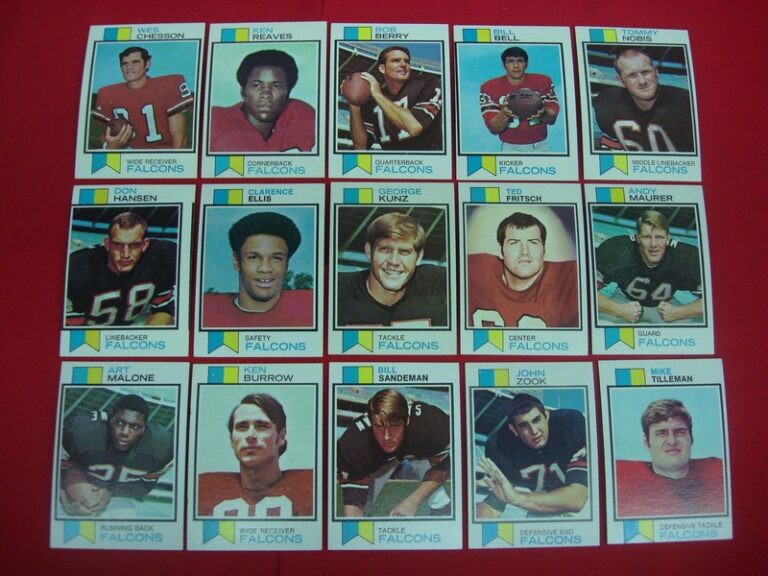 Vintage 1973 Topps Atlanta Falcons football card lot of 15 cards in excellent to mint condition.