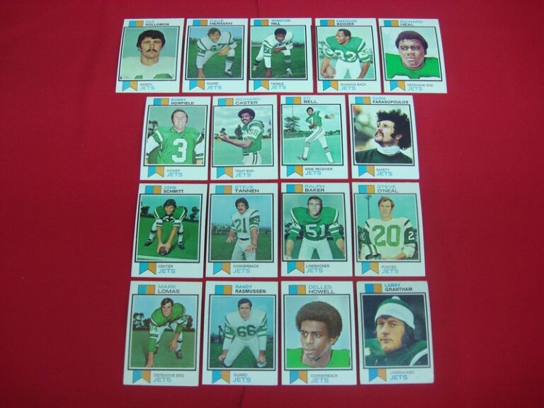 1973 Topps New York Jets Football Card Lot