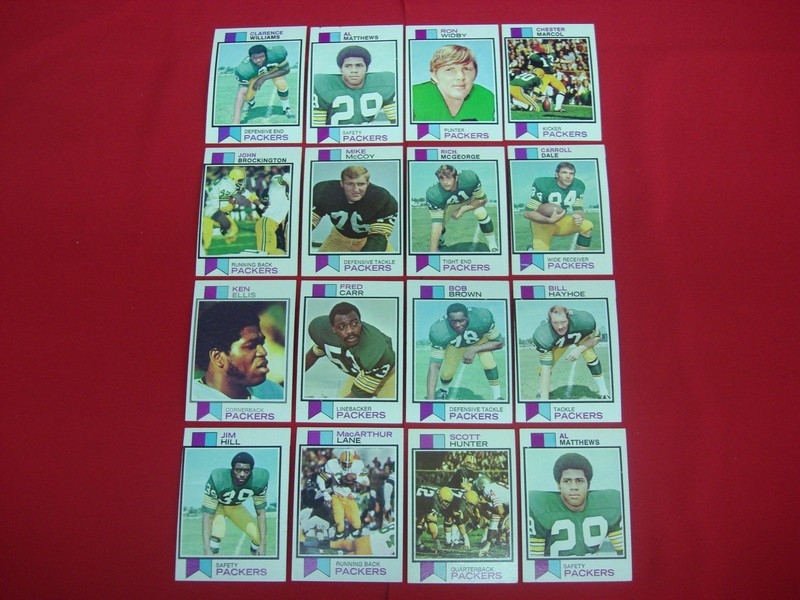 Vintage 1973 Topps Green Bay Packers Football Card Lot