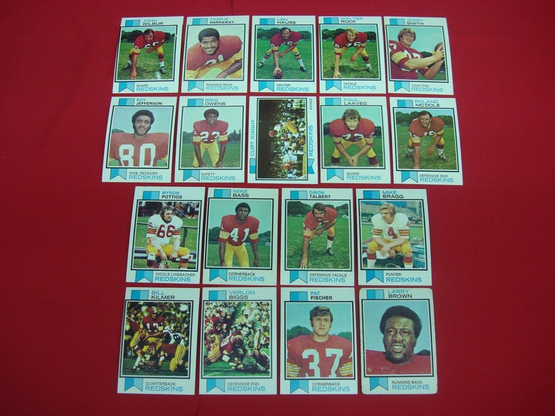 1973 Topps Washington Redskins Football Card Lot