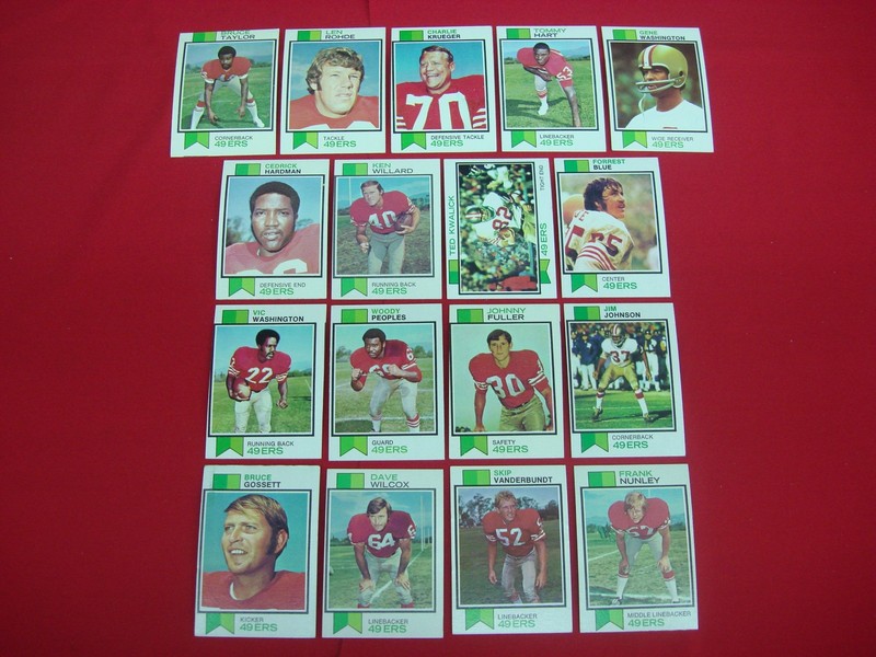 Vintage 1973 Topps San Francisco 49ers Football Card Lot