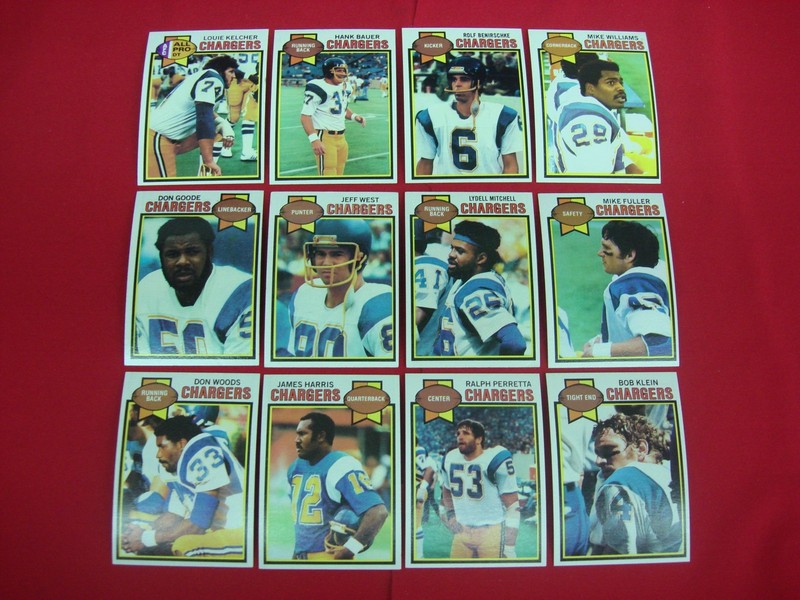 Vintage 1979 Topps San Diego Chargers Football Card Lot