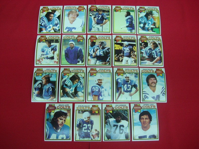 Vintage 1979 Topps Baltimore Colts Football Card Lot
