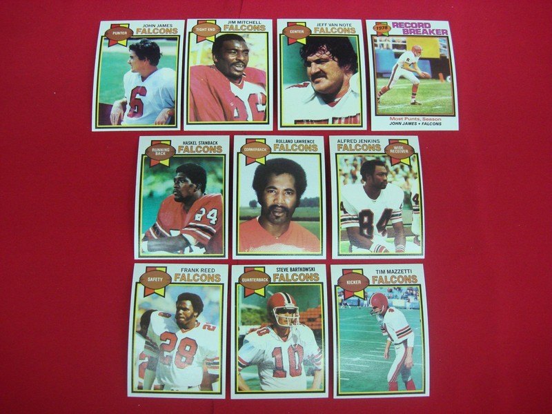 10 vintage 1979 Topps Atlanta Falcons football cards in excellent to mint condition